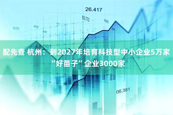 配先查 杭州：到2027年培育科技型中小企业5万家 “好苗子”企业3000家